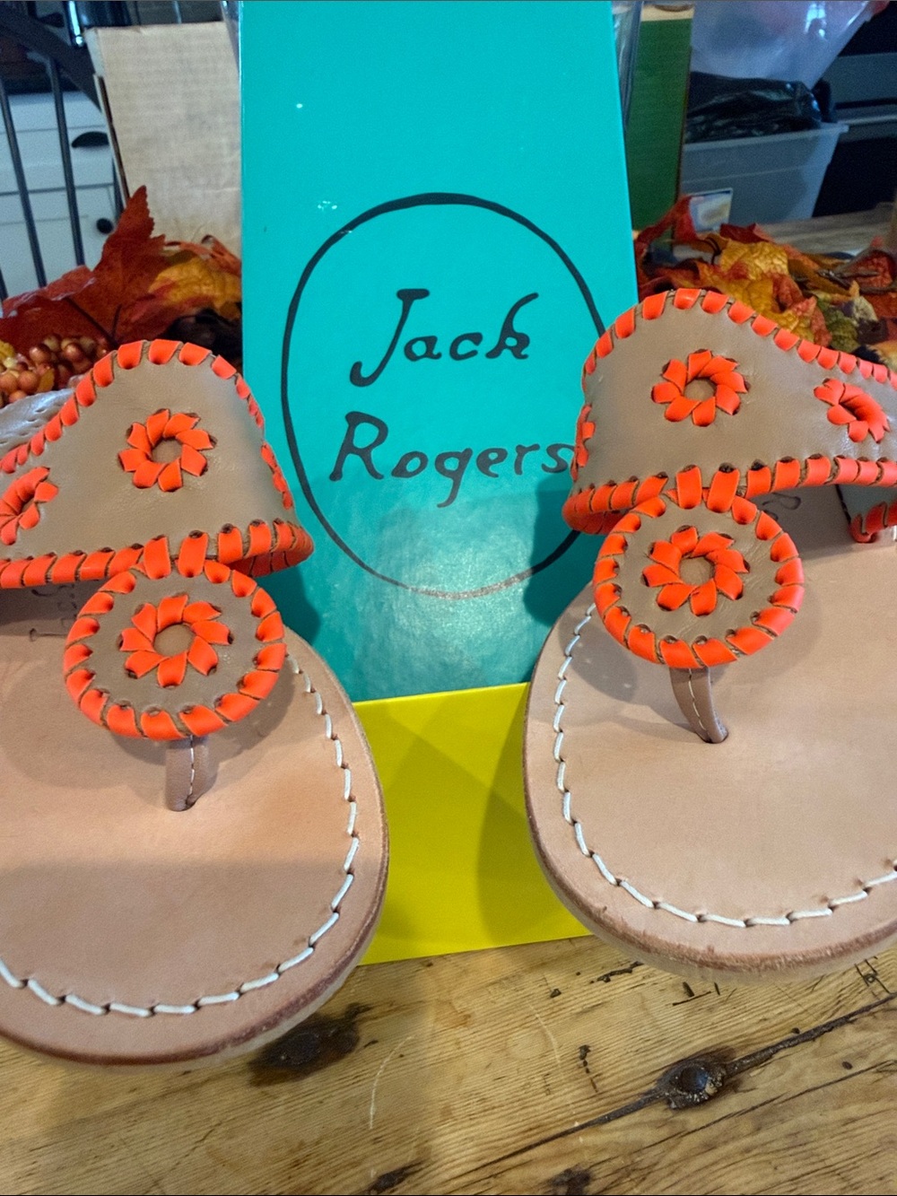 Jack Rogers neon sandal